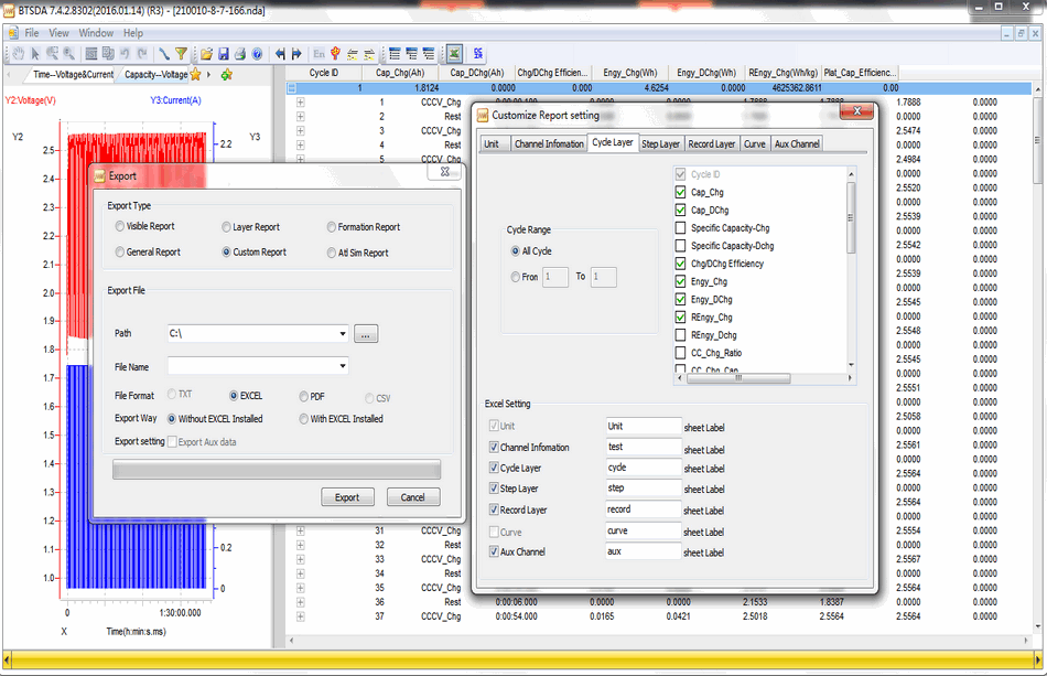 neware battery tester export data
